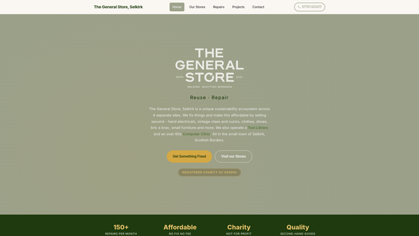 Screenshot of the The General Store, Selkirk website