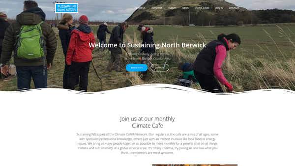 Screenshot of the Sustaining North Berwick website