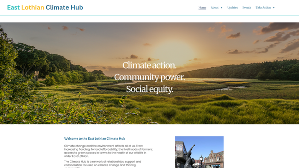 Screenshot of the East Lothian Climate Action Network website