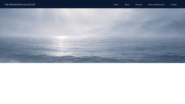 Screenshot of the The Prevention Collective website