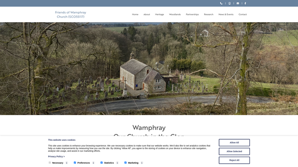 Screenshot of the Friends of Wamphray Church website
