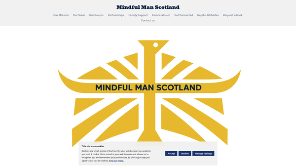 Screenshot of the Mindful Man Scotland SCIO website
