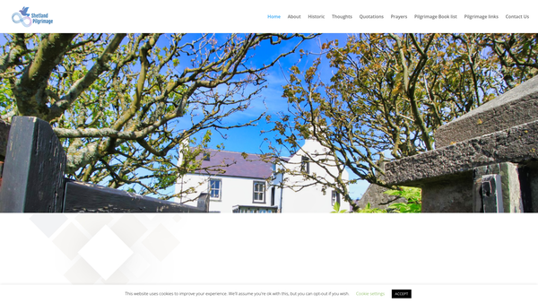 Screenshot of the Shetland Pilgrimage website