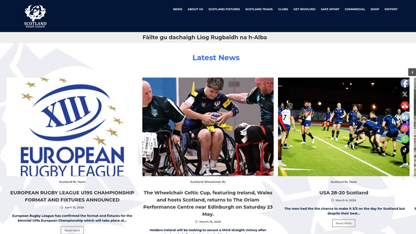 Screenshot of the The Keith Hogg Rugby Partnership website
