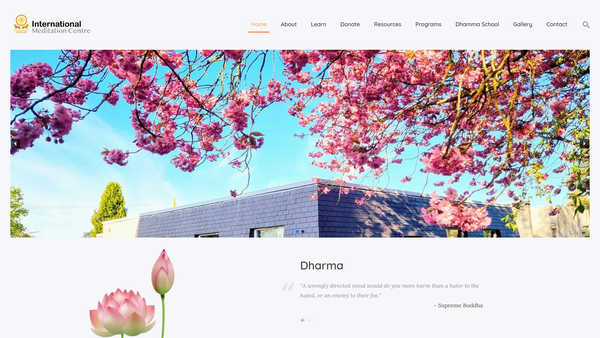 Screenshot of the Mahamevnawa International Meditation Centre Scotland website