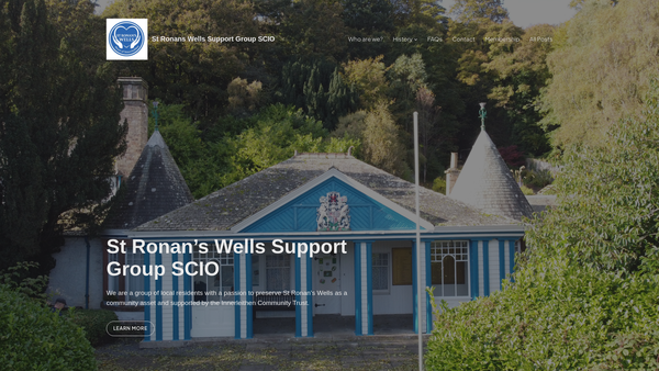 Screenshot of the St Ronan's Wells Support Group website