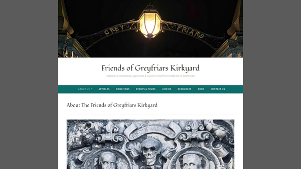 Screenshot of the Friends of Greyfriars Kirkyard website