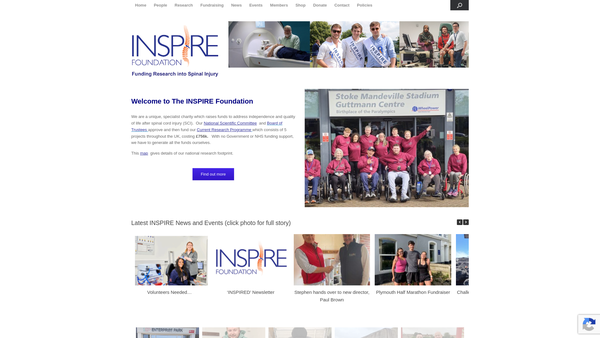 Screenshot of the The INSPIRE Foundation website