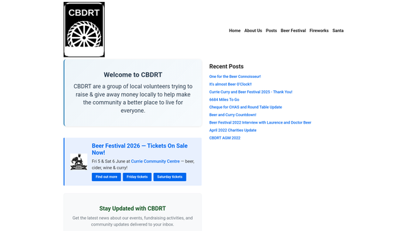 Screenshot of the Cbdrt website