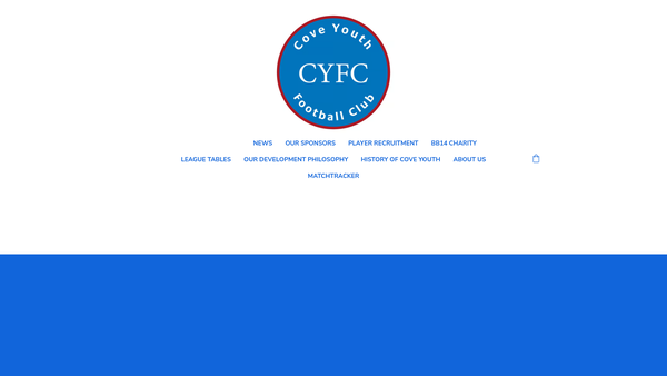 Screenshot of the Cove Community Football Foundation website