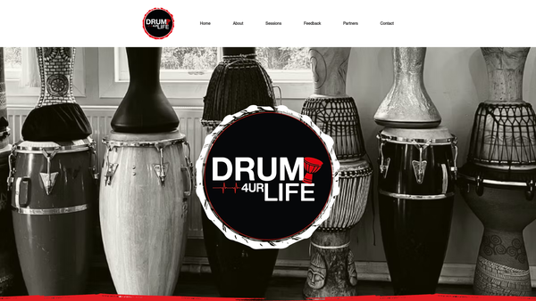 Screenshot of the Drum 4UR Life website
