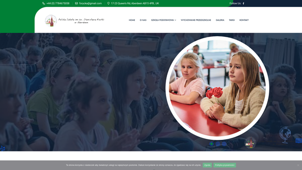 Screenshot of the Polska Szkola im. sw. Stanislawa Kostki w Aberdeen SCIO website