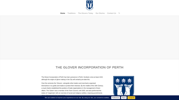 Screenshot of the The Glover Incorporation of Perth website