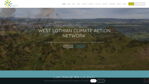 Screenshot of the West Lothian Climate Action Network SCIO website