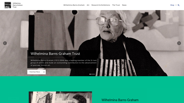 Screenshot of the Wilhelmina Barns-Graham Trust website