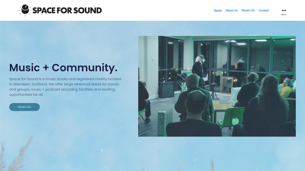 Screenshot of the Space for Sound website