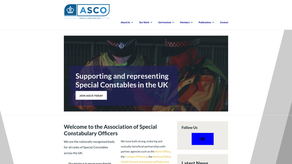 Screenshot of the Association of Special Constabulary Officers website