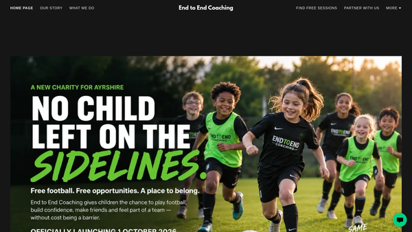 Screenshot of the End to End Coaching website