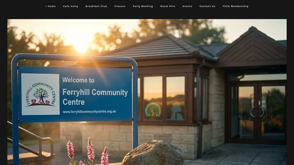 Screenshot of the Ferryhill Community Centre SCIO website