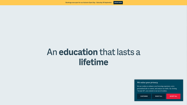 Screenshot of the Erskine Stewart Melville website