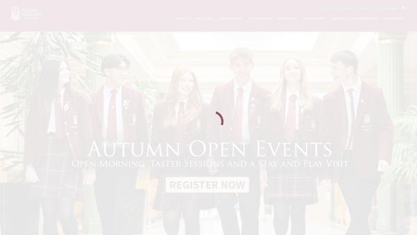 Screenshot of the George Watson's College website