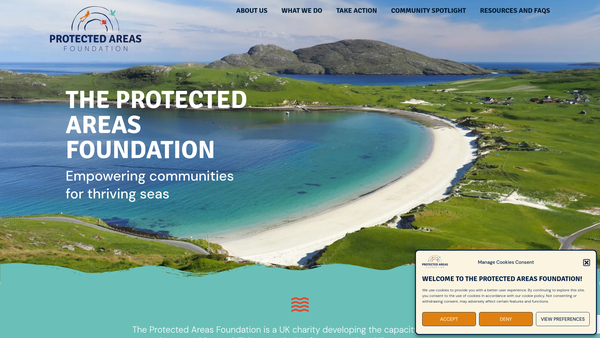 Screenshot of the The Protected Areas Foundation website